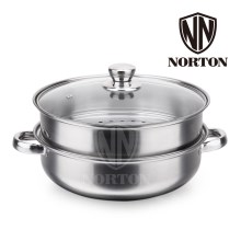 NORTON 诺顿凡克多用蒸汤锅B家用多层煲汤锅蒸锅蒸格蒸笼蒸屉带玻璃盖燃气电磁炉通用 28cm
